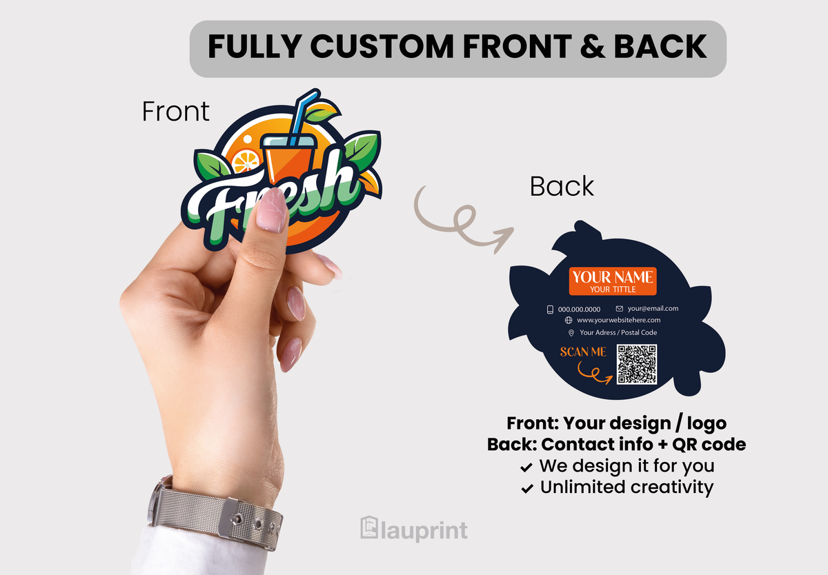 Die Cut Custom Business Cards - Juice