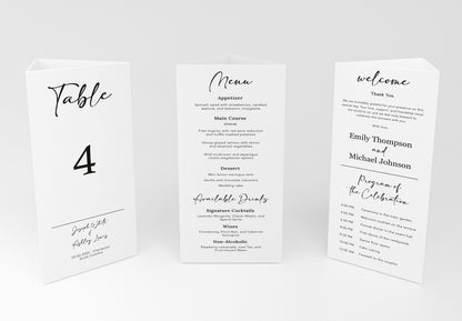 Trifold Wedding Program | Timeline Wedding