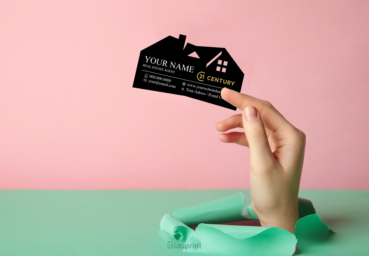 Century 21 Shaped Business Cards