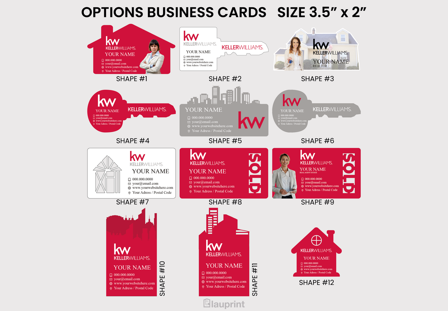 Keller Williams Shaped Business Cards