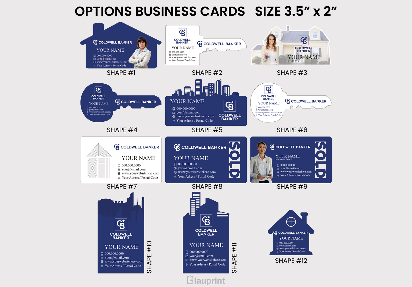 Coldwell Banker Shaped Business Cards