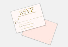 Load image into Gallery viewer, Wedding RSVP Cards | Monogram rsvp with QR code | diy wedding response | Black &amp; white printable rsvp |  Luxury wedding invitation
