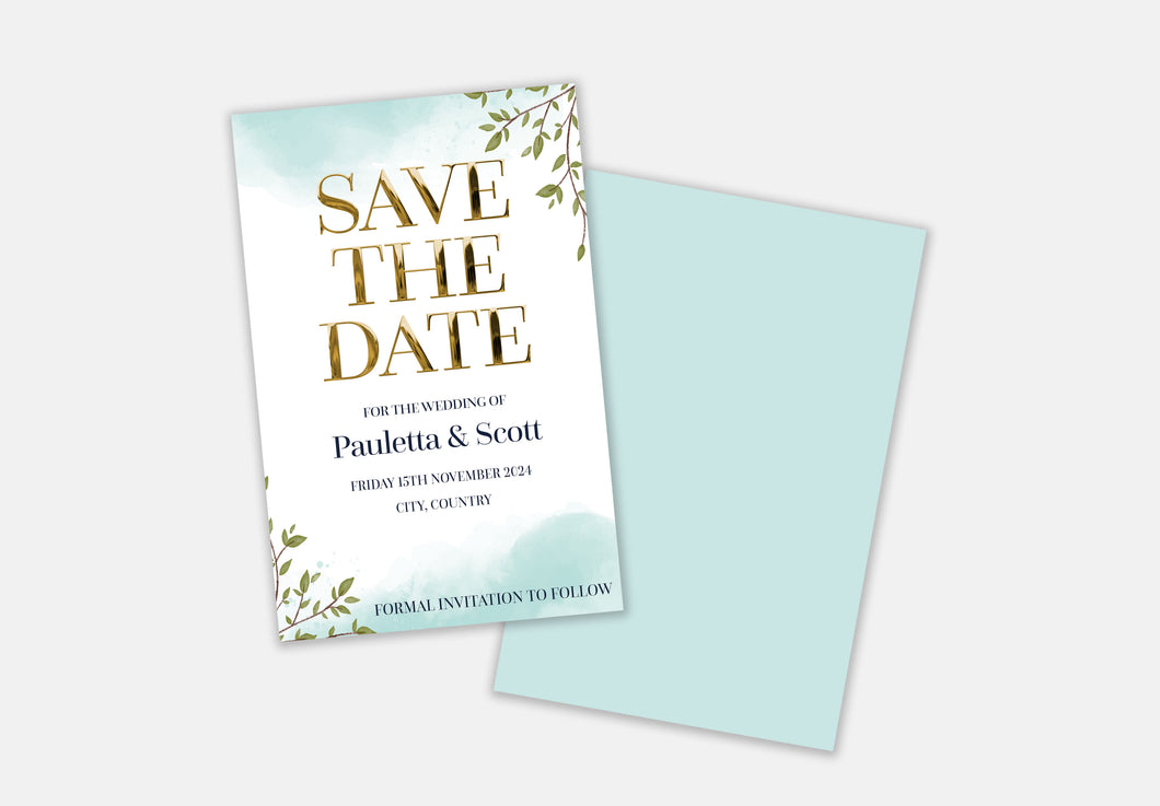 Save the Date Cards |  Wedding Save Our Date Card | Leafy Save the Dates Wedding Announcement | Luxury wedding invitation