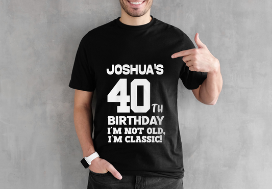 Personalized 40th Birthday Shirt for Men