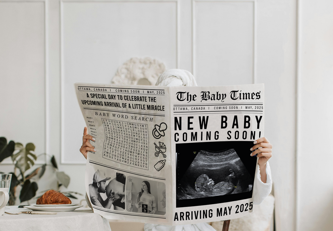 Printed Folded New Baby Announcement Newspaper