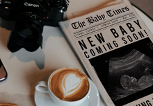 Load image into Gallery viewer, Printed Folded New Baby Announcement Newspaper
