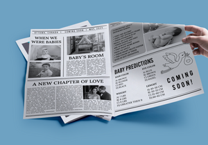 Printed Folded New Baby Announcement Newspaper