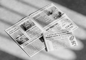 Printed Folded New Baby Announcement Newspaper