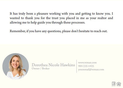 Thank you Cards Remax